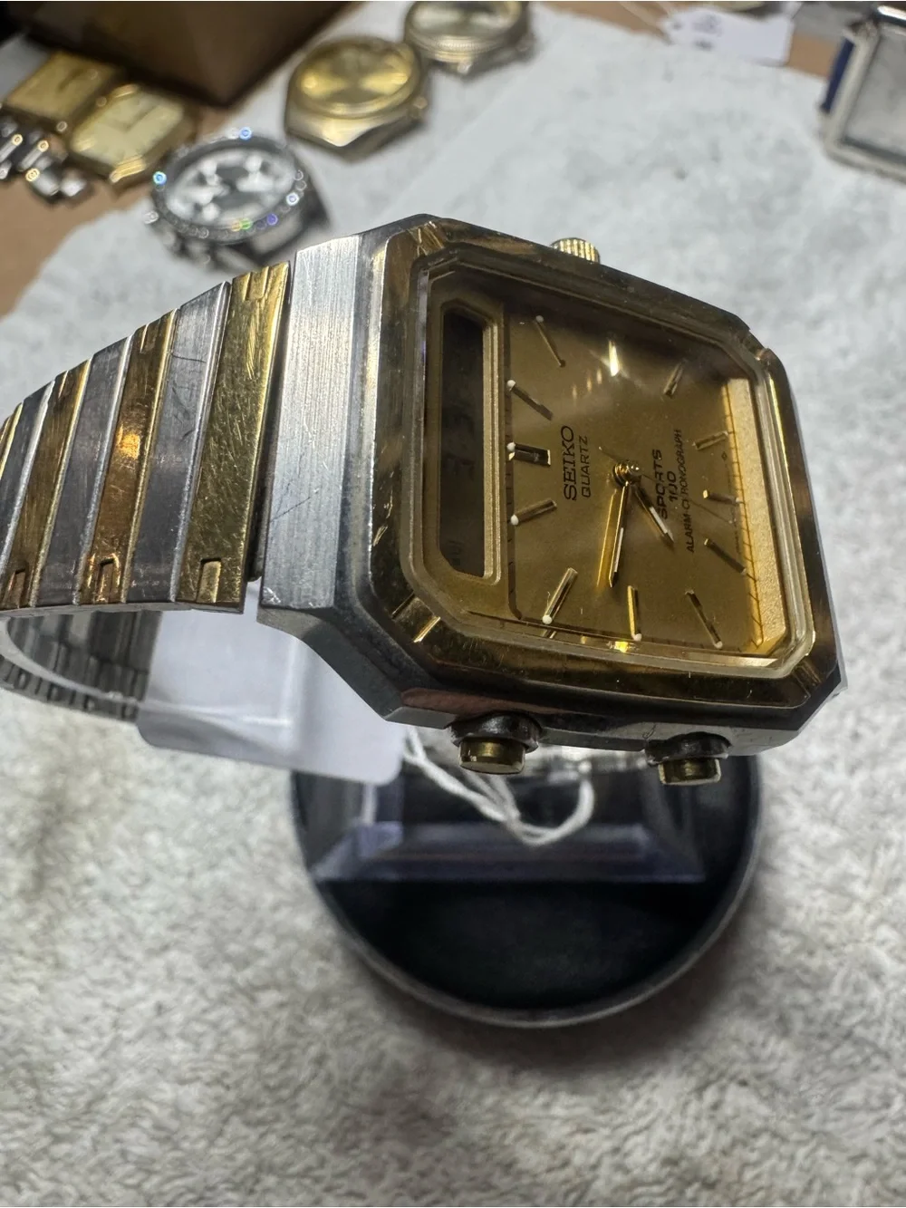 Seiko Gold Two-Tone Digital-Analog Sports 100 Watch